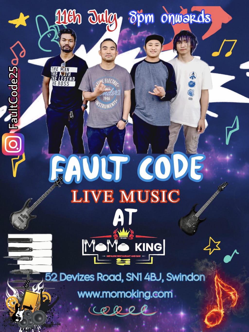 Fault Code Live music at Momo King Swindon